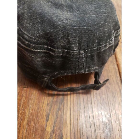 Hat unisex  black 100 cotton black - Picture 3 of 4